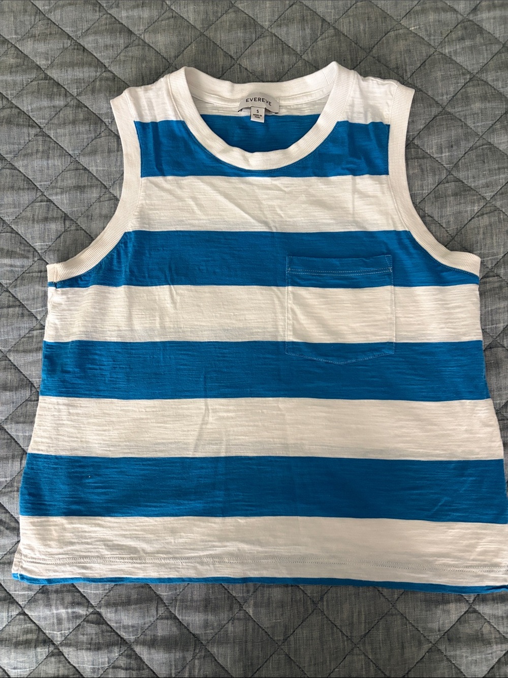 Evereve Blue and White Striped Tank
